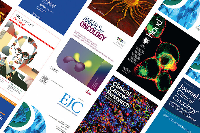 collection of scientific oncology and hematology journals covered in Aptitude Health's medical publications team publication plan
