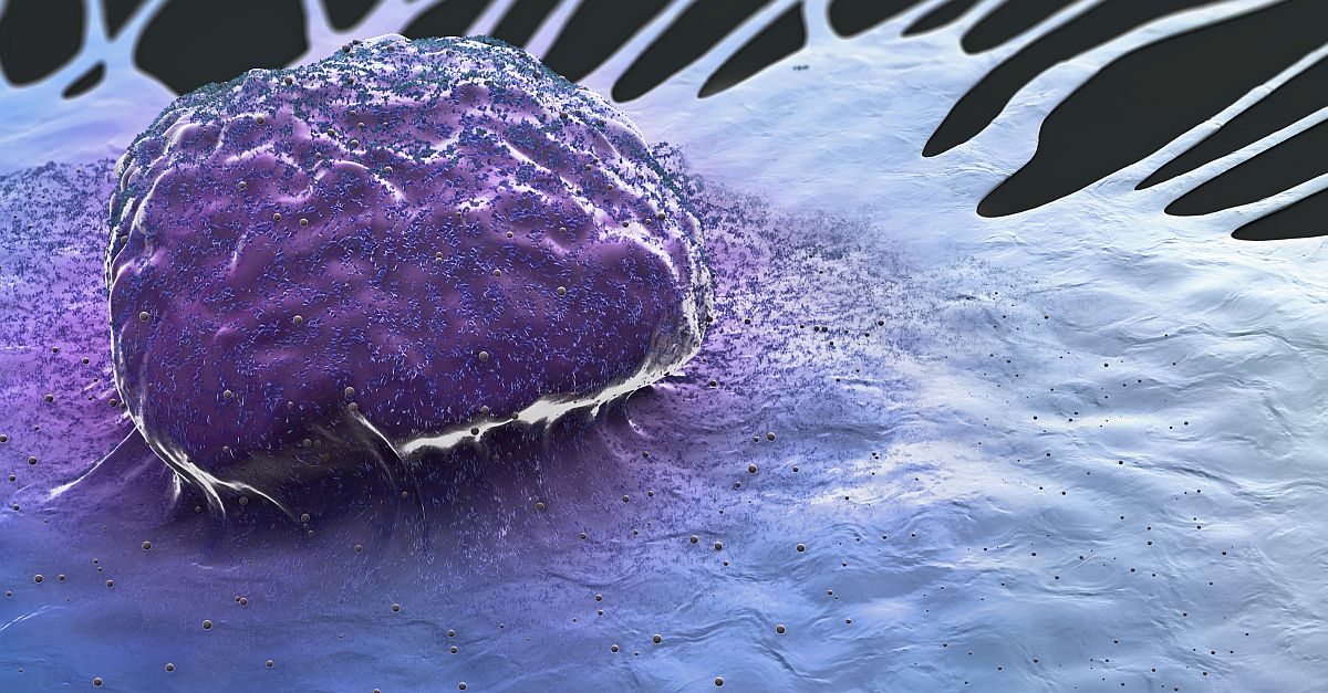 Illustration of migrating breast cancer cell